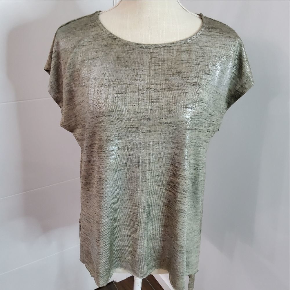 Dantelle Anthropologie Women's Melange Black Tan Gold Tunica Size M